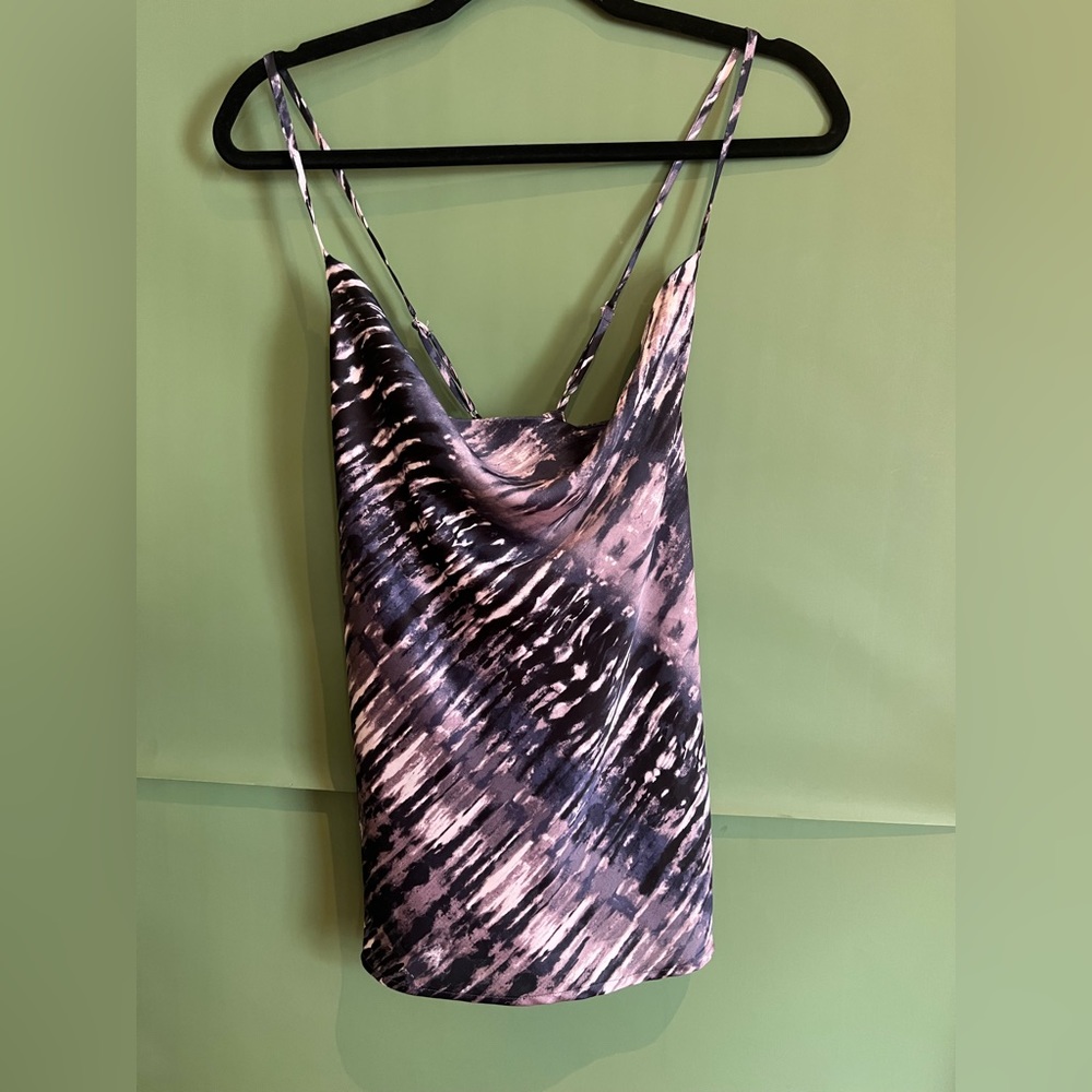 Lovestitch Abstract Print black and grey sleeveless Camisole